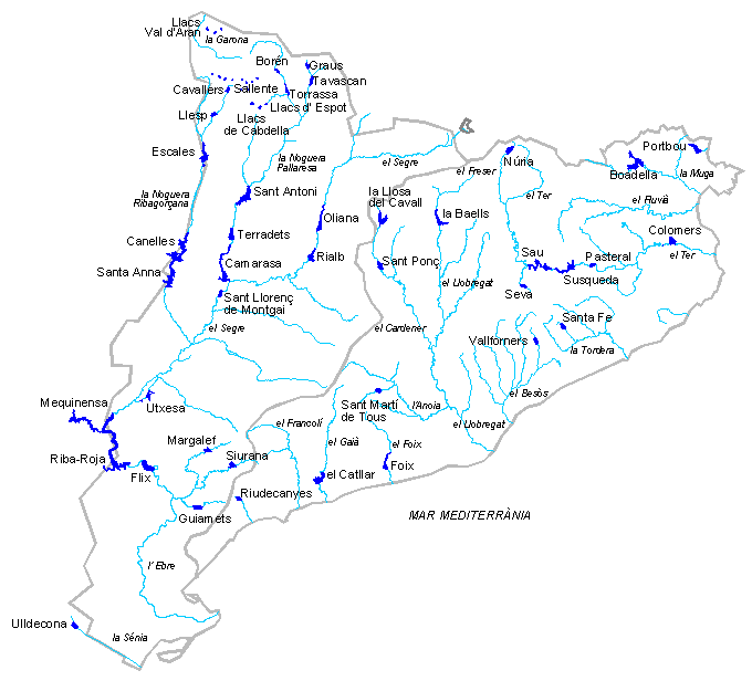 Mapa d'embassaments
